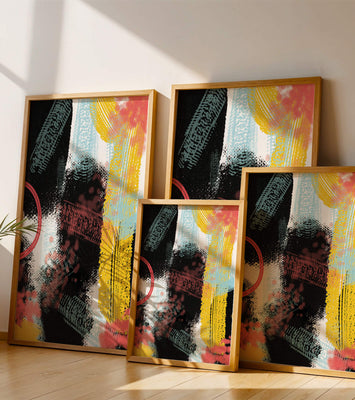 Vivid Abstract Art with Bold Colors and Expressive Brushstrokes