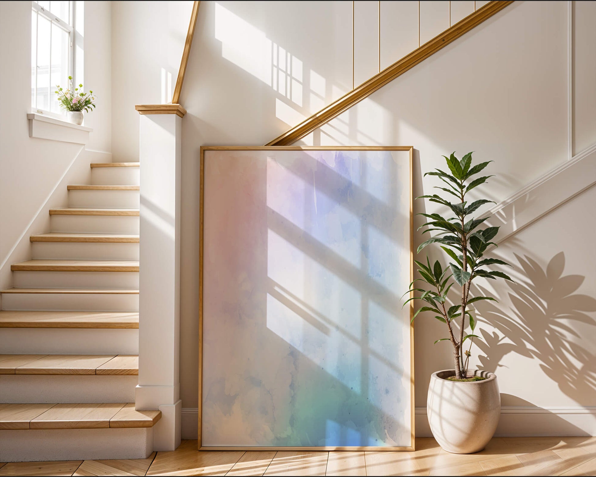 Gentle watercolor pastel gradient with soft texture and flow