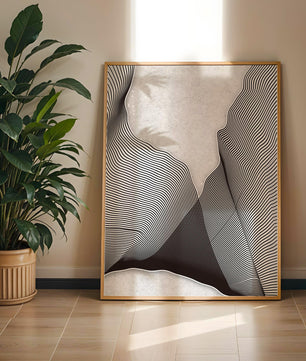 Motif ondulé abstrait noir et blanc sur fond texturé