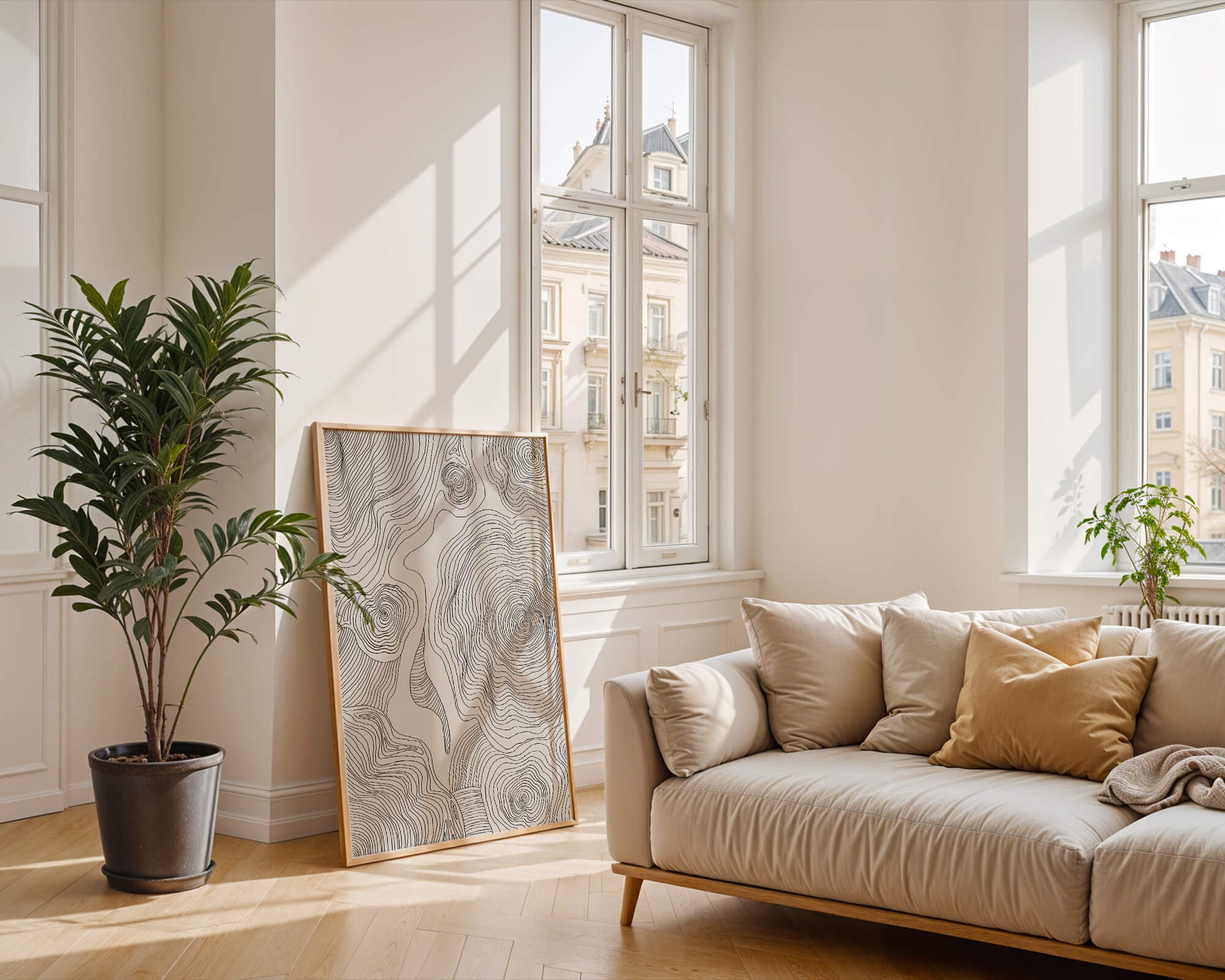 Art linéaire topographique abstrait avec des motifs tourbillonnants