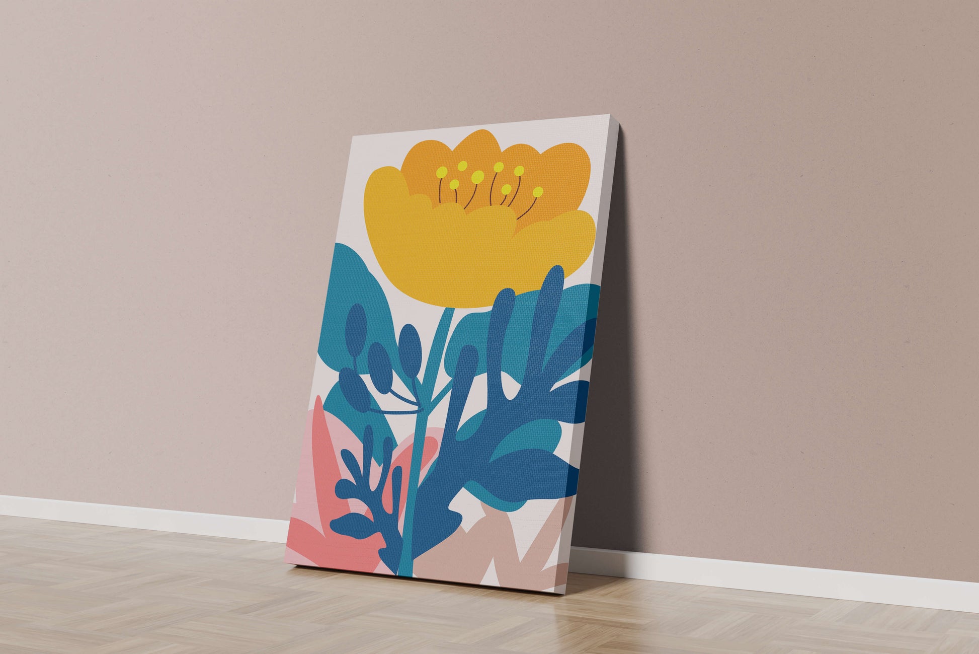 Illustration florale abstraite colorée au design botanique moderne