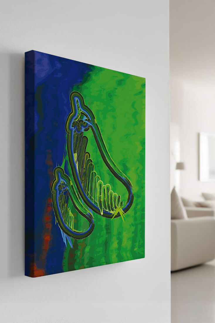 Abstract colorful artwork with vibrant shapes and lines
