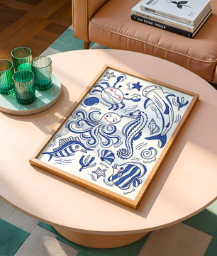 Underwater Marine Life Theme with Cartoon Sea Creatures