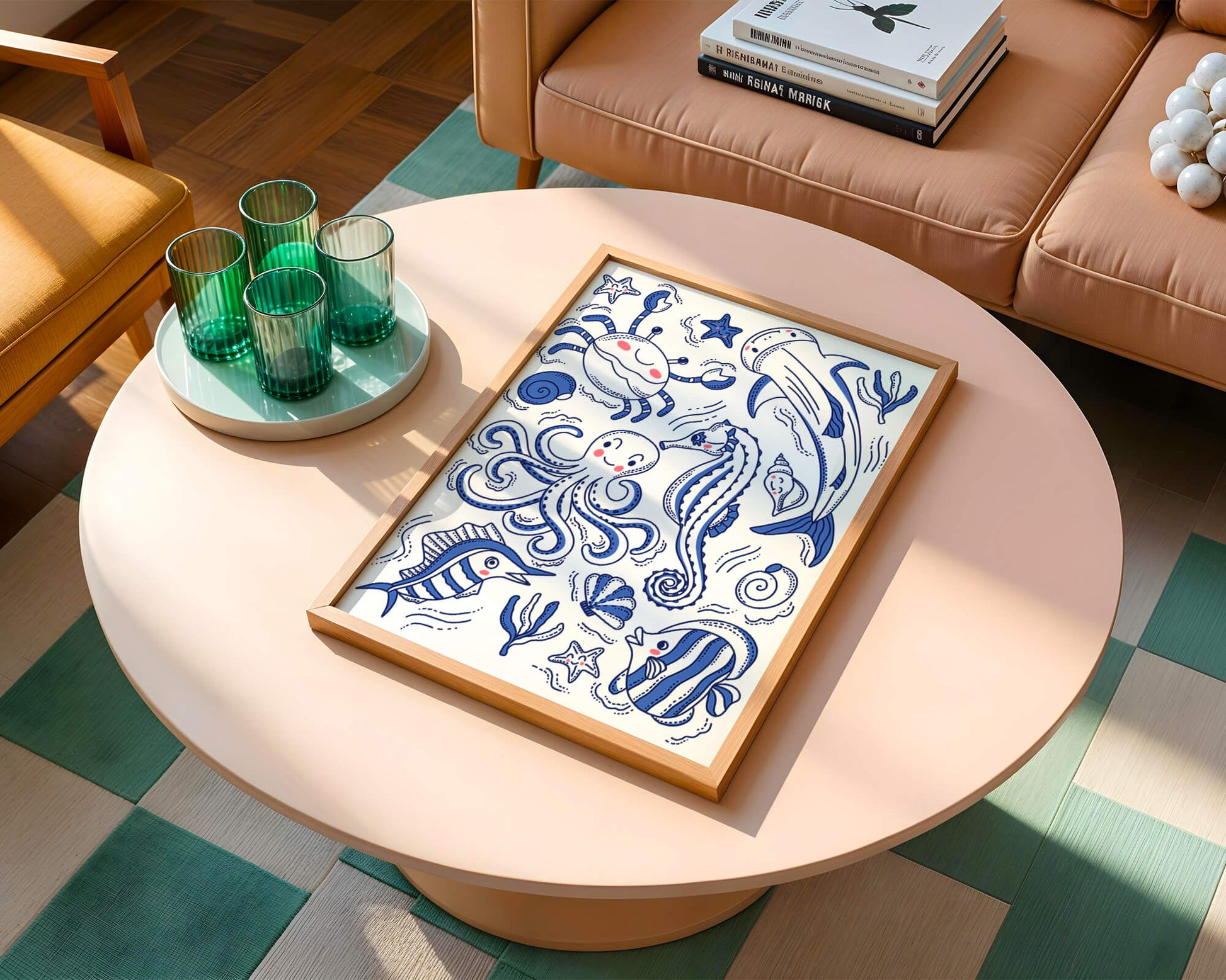 Underwater Marine Life Theme with Cartoon Sea Creatures