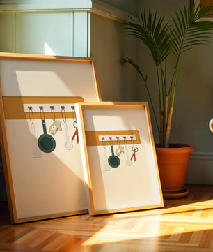 Kitchen Utensils Hanging on a Wall with Heart Hooks - Mi tienda