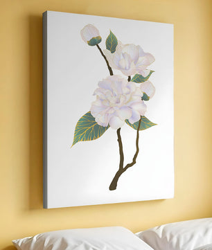 Delicate blooming flowers with lush leaves in elegant design