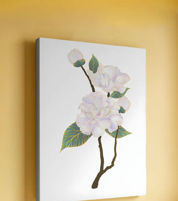 Delicate blooming flowers with lush leaves in elegant design