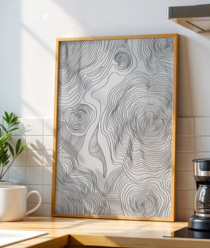 Art linéaire topographique abstrait avec des motifs tourbillonnants