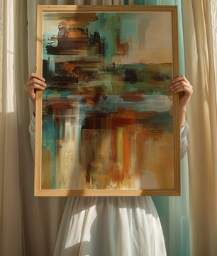 Abstract Colorful Brush Strokes Painting