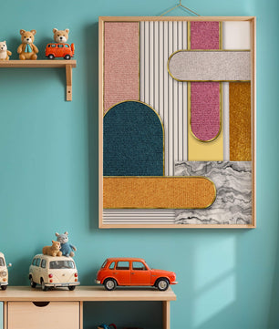 Abstract Geometric Art with Gold Accents
