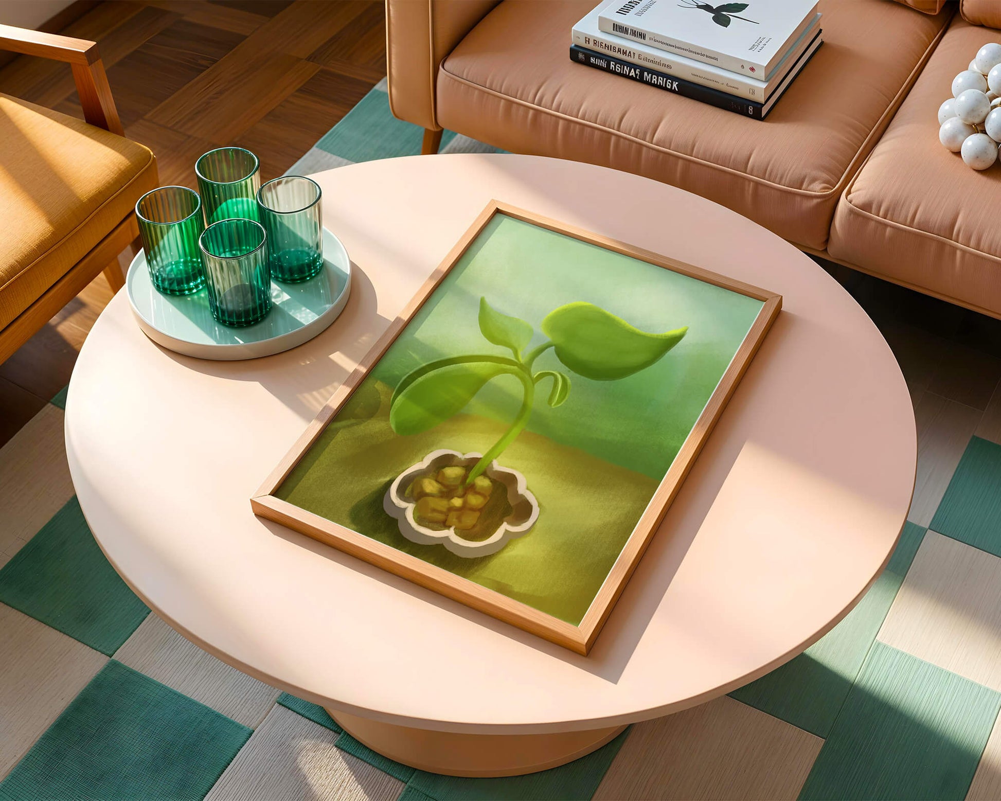 Young Green Plant Emerging from the Soil