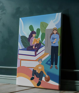 Illustration éducative d’enfants s’adonnant à la lecture de livres