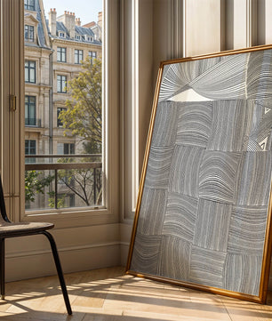 Art géométrique abstrait avec des motifs courbes