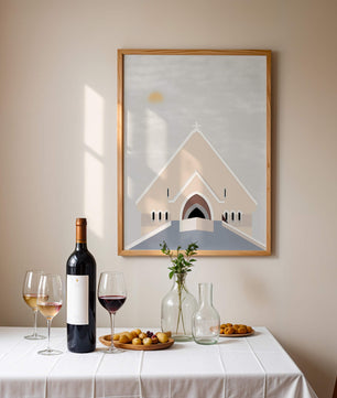 Minimalist Church Architecture with Soft Sunrise - Mi tienda