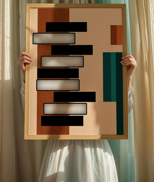 Abstract geometric design with modern color contrasts