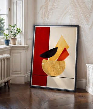 Abstract Geometric Composition with Bold Colors and Textures - Mi tienda
