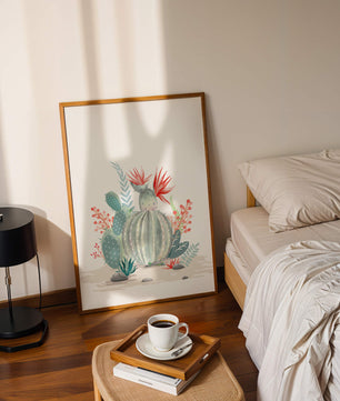 Colorful Cactus Arrangement With Red Blooms And Desert Plants - Mi tienda