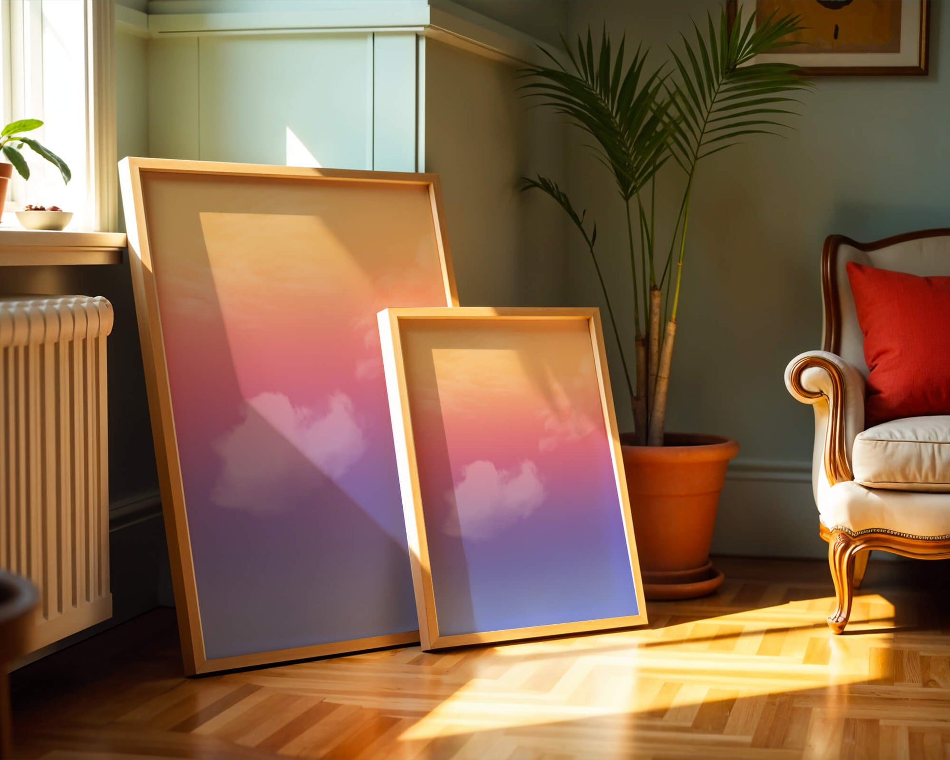 Pastel Sunset Sky with Soft Clouds and Gradient Hues