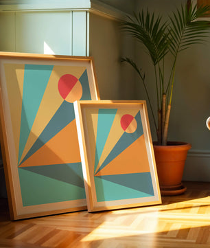 Geometric Abstract Art with Bold Colors and Circles