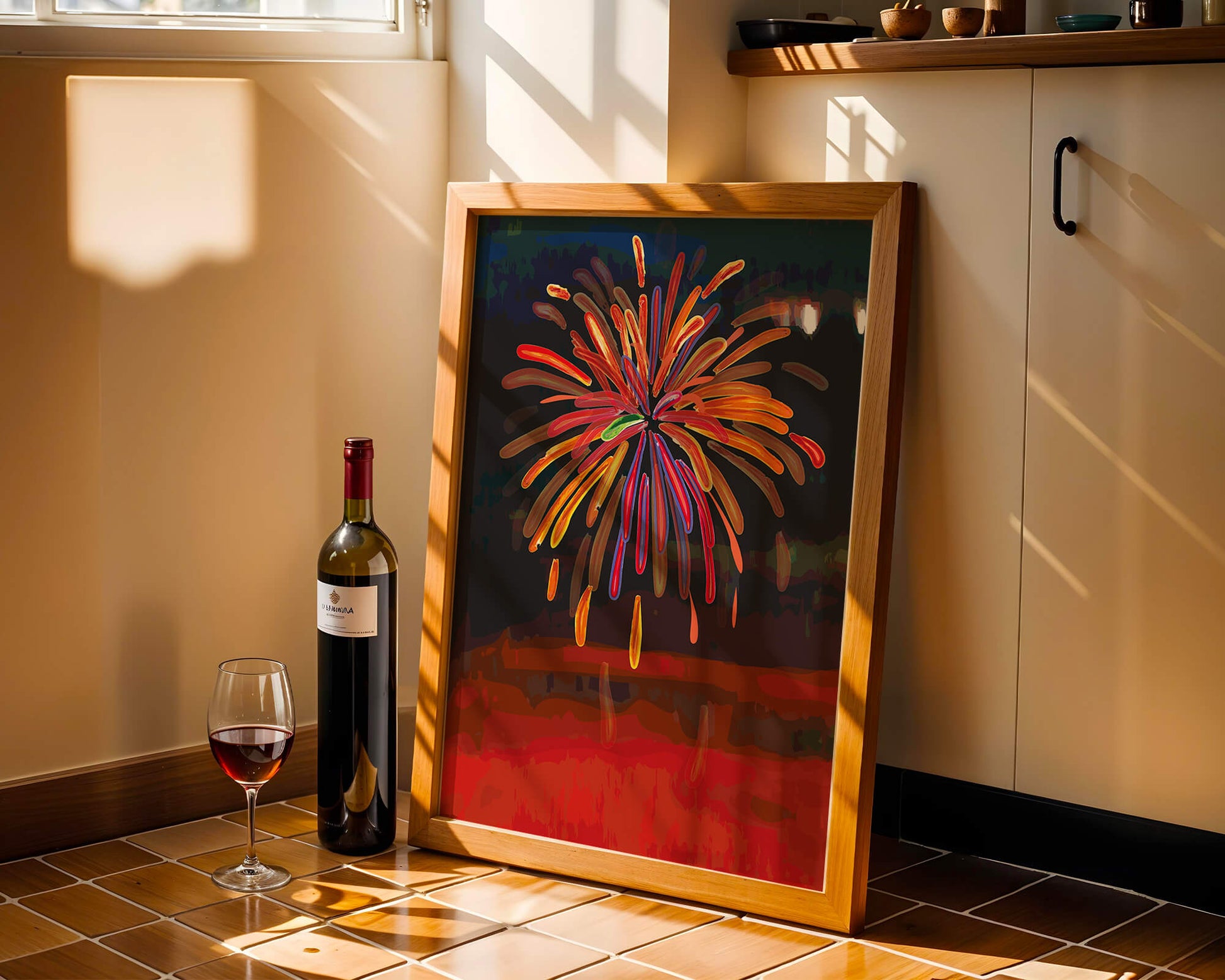 Feu d'artifice vibrant avec des éclats colorés