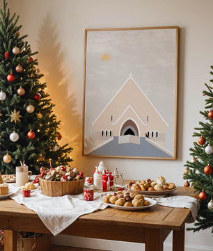 Minimalist Church Architecture with Soft Sunrise - Mi tienda