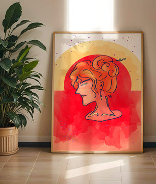 Abstract Portrait with Vibrant Colors and Artistic Flair