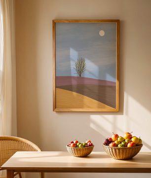 Serene Landscape with Lone Tree and Elegant Horizon
