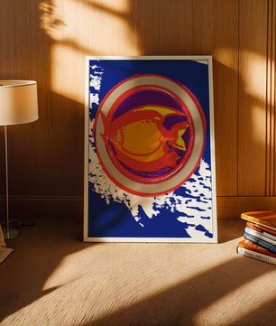 Abstraktes kreisförmiges Design mit lebendigen Farben und Pinselstrichen