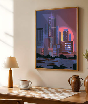 Modern Cityscape at Sunset with Skyscrapers and Vibrant Sky - Mi tienda