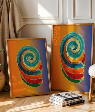 Bunte Spirale abstrakte Kunst mit lebendigem Farbverlauf Hintergrund