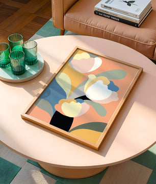 Colorful abstract shapes with soft pastel tones