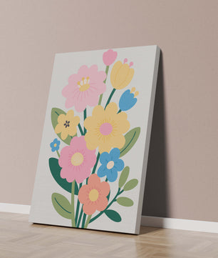 Ramo ilustrado de flores coloridas