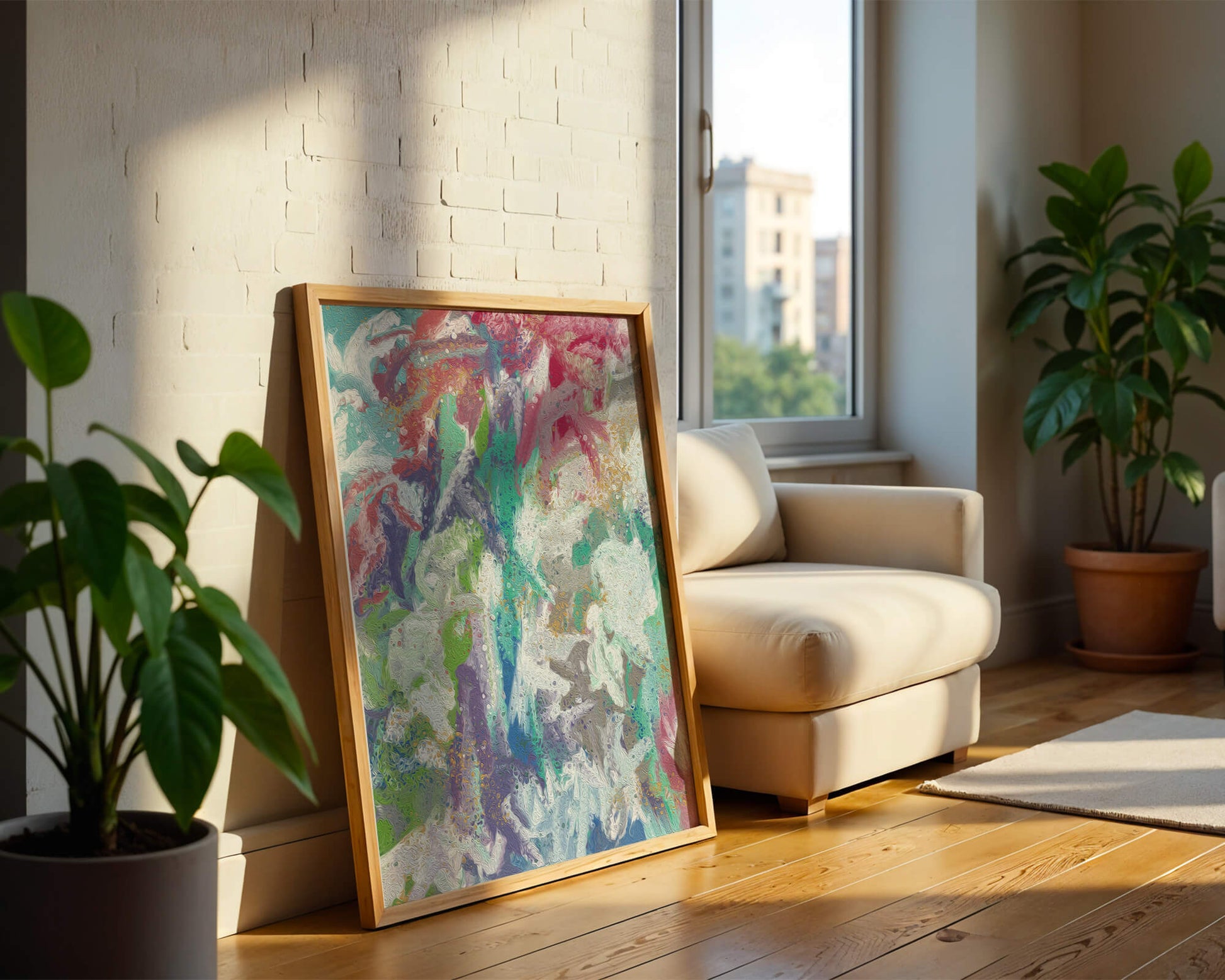 Abstract Colorful Flowing Waves with Textured Patterns