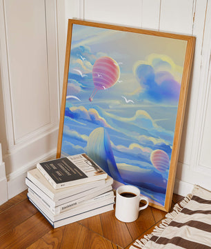 Majestic Whale and Hot Air Balloon in a Dreamy Sky - Mi tienda