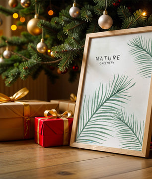 Elegant Green Palm Leaves on Textured Background - Mi tienda