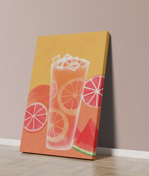 Cóctel refrescante de frutas de verano con cítricos y sandía