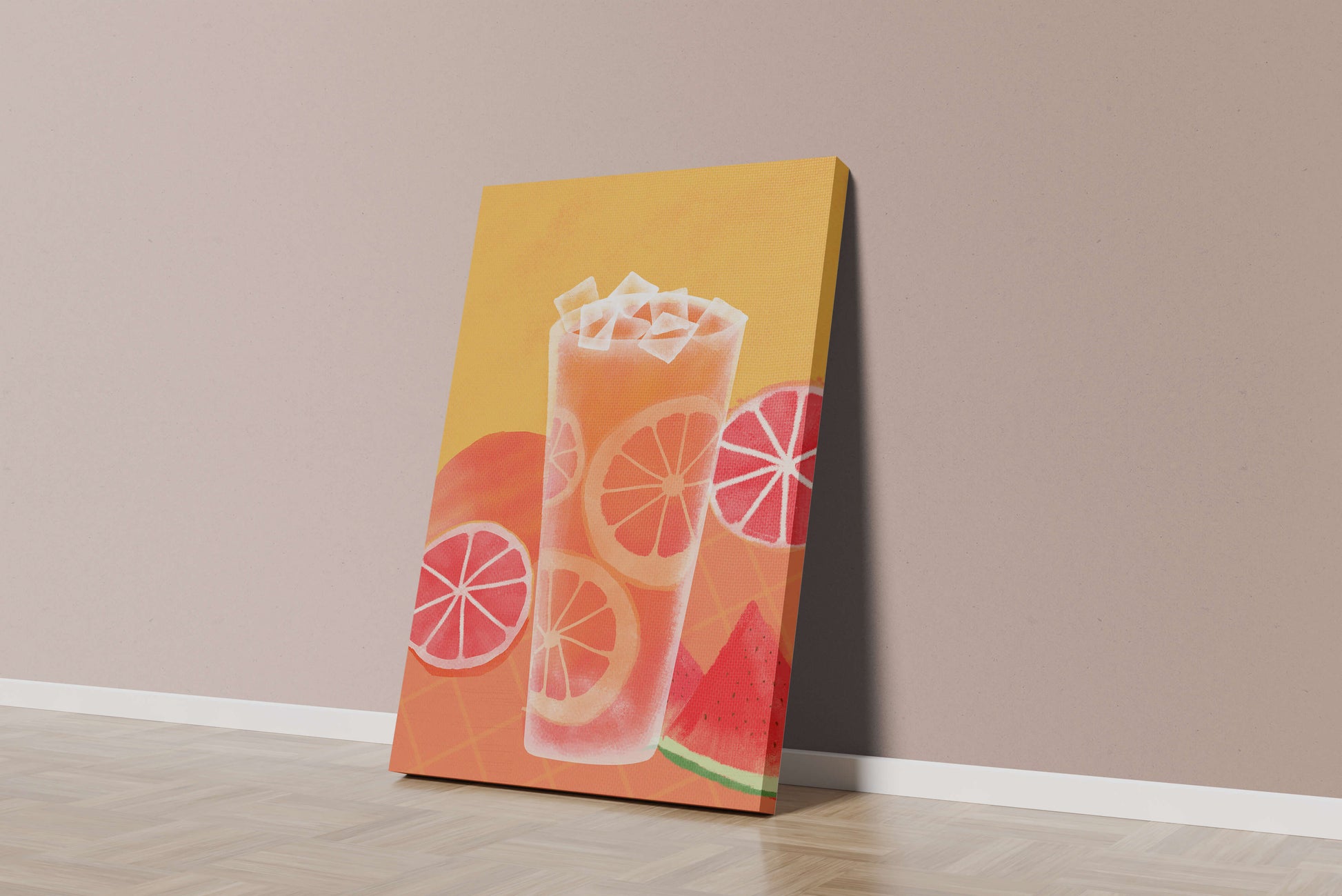 Refrescante cóctel de frutas de verano con cítricos y sandía.