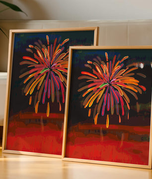 Feu d'artifice vibrant avec des éclats colorés