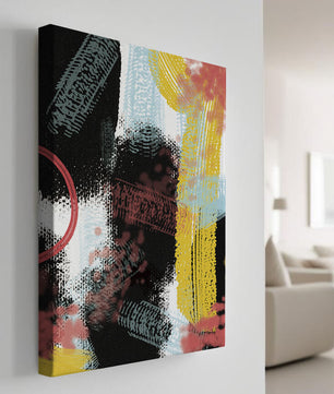 Abstract brush stroke art with vibrant colors on textured background