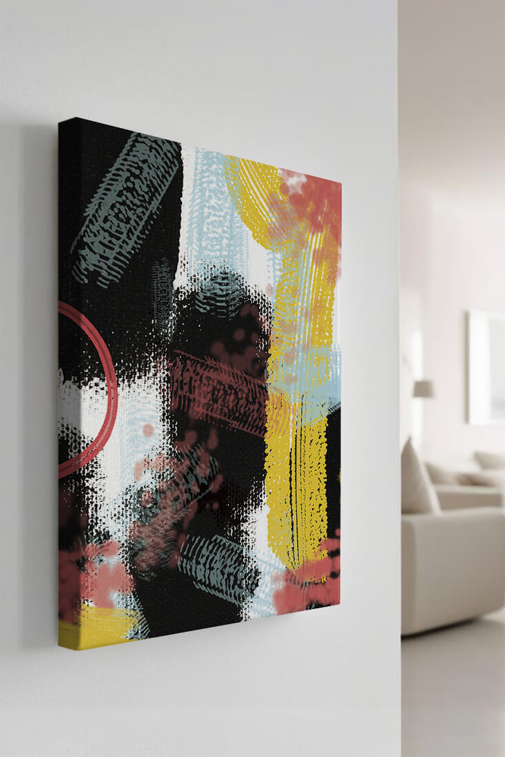 Abstract brush stroke art with vibrant colors on textured background