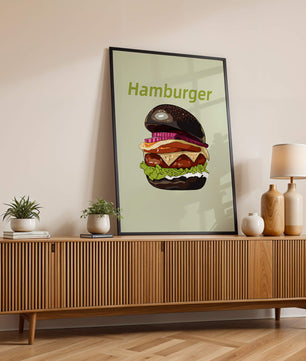 Delicious hamburger illustration with vibrant ingredients