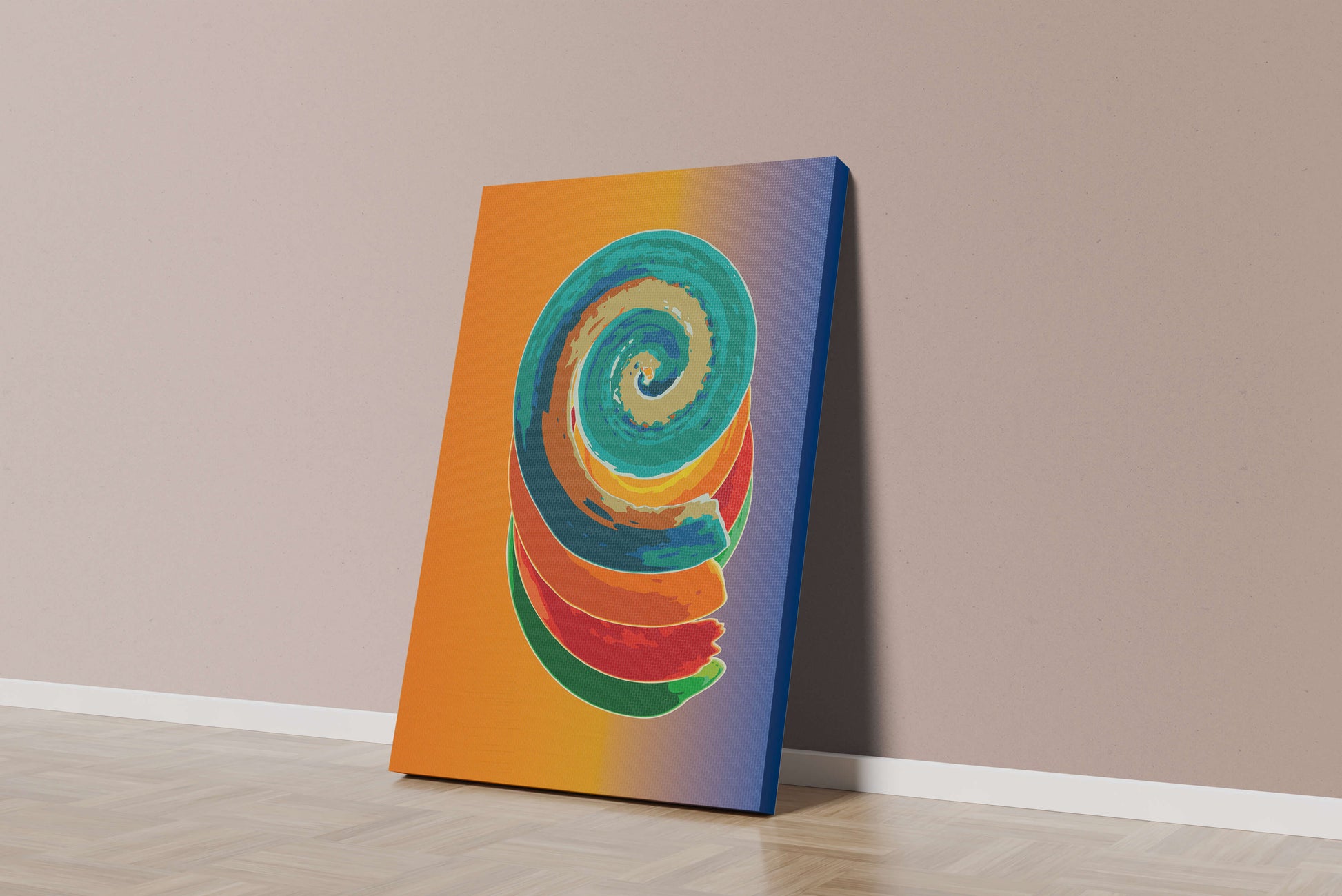 Bunte Spirale abstrakte Kunst mit lebendigem Farbverlauf Hintergrund