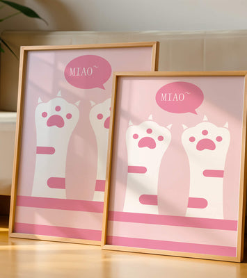 Playful cat paws illustration with speech bubble saying 