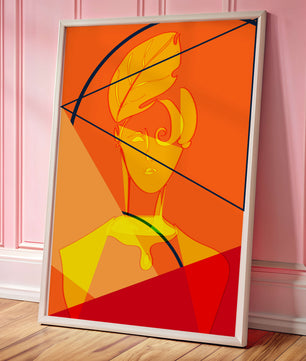 Abstract Portrait with Geometric Shapes and Bold Colors - Mi tienda