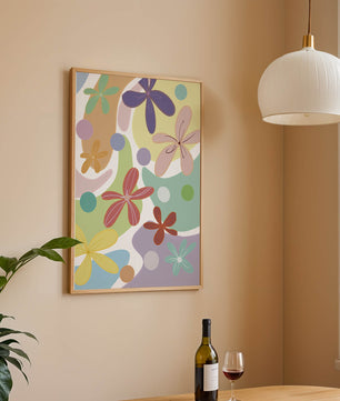 Motif floral abstrait coloré