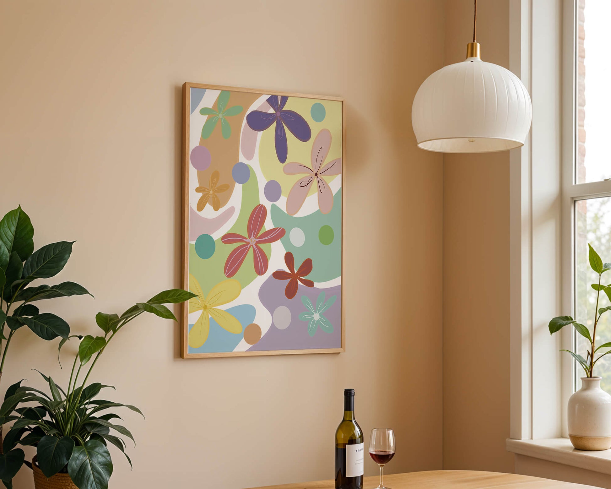 Motif floral abstrait coloré