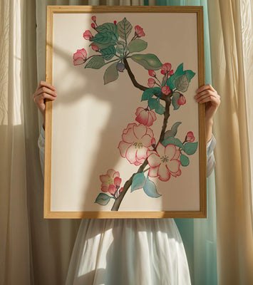 Elegant floral watercolor illustration with cherry blossom