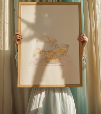 bowl of eggs and quiche on checkered cloth with fork in kitchen setting