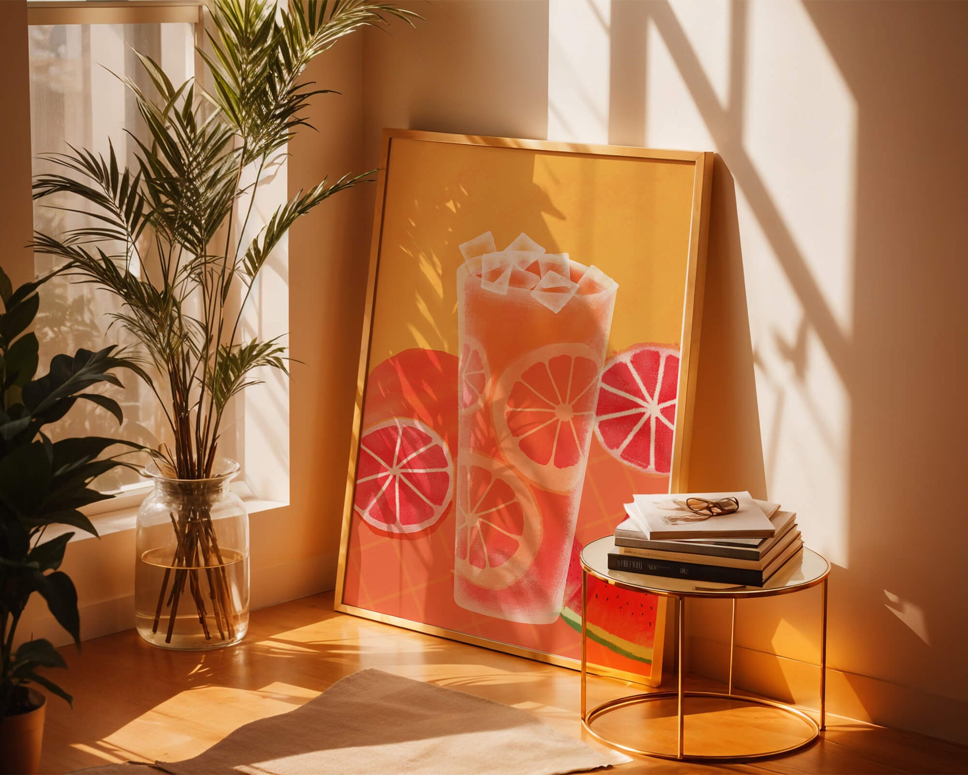 Refrescante cóctel de frutas de verano con cítricos y sandía.
