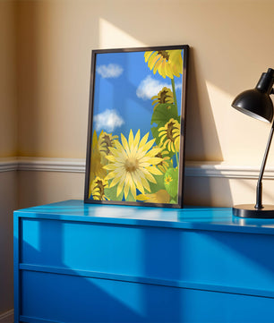 Sunny Sunflowers Against a Bright Blue Sky